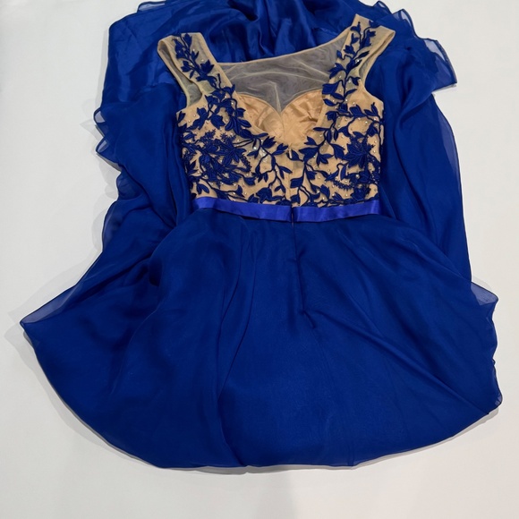 Sherri Hill blue gown size 2 - Picture 4 of 8